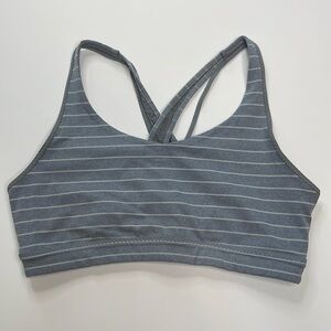 Athleta Gray Striped Sports Bra Size Large